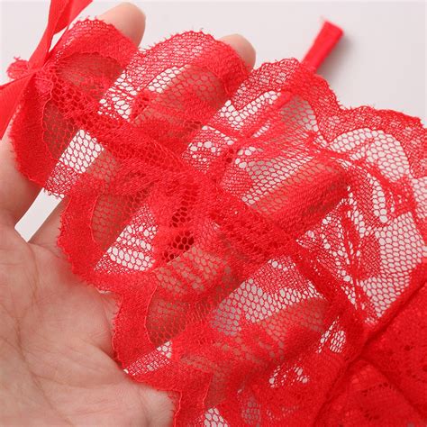 Women Erotic Lingerie Sexy Costumes Lace Siamese Perspective Three