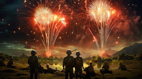 Premium Photo Firework With Army India Army Day