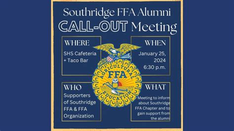 Southridge High School FFA Hosts 2024 Alumni Call-Out Meeting on January 25th - 18 WJTS