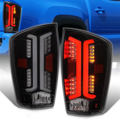 Ajp Distributors Smoke Lens Black Housing White Tube Led Bar Signal Brake Tail Lights Lamps Set