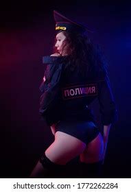 Naked Girl Police Uniform Gun English Stock Photo 1772262284 Shutterstock