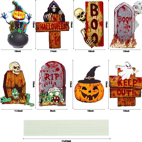 Halloween Cartoon Yard Signs 8PC Set - Top Notch DFW, LLC