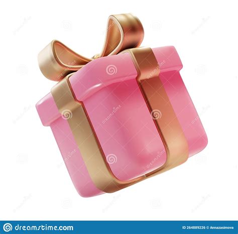 Caixa De Presente De Vetor Rosa Isolada. Caixa De Presente Realista Com