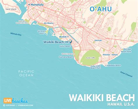Map of Waikiki Beach, Hawaii - Live Beaches