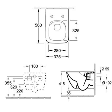 Villeroy & Boch TS-WC spülrandlos Venticello 4611 375x560mm DirectFlush ...