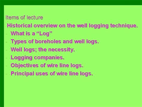 Well Logging Course For Fourth Year Geophysics By