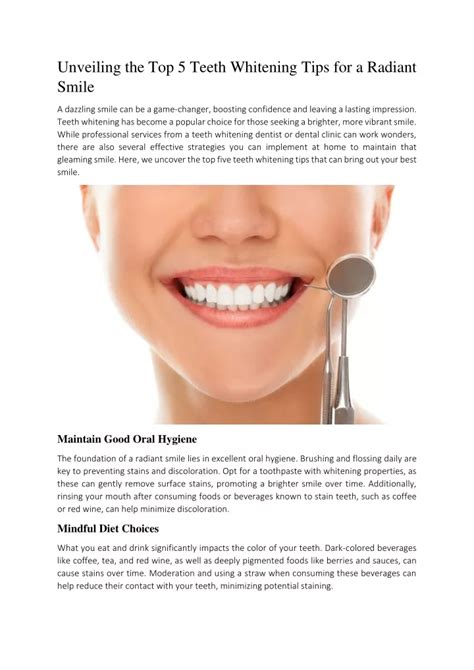 Ppt Unveiling The Top 5 Teeth Whitening Tips For A Radiant Smile