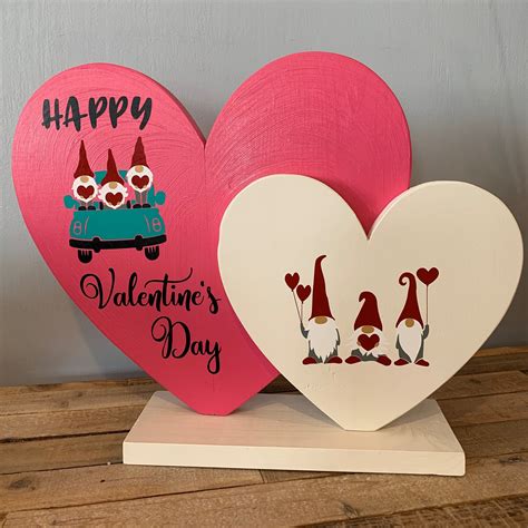 Valentines Day Wooden Hearts Etsy