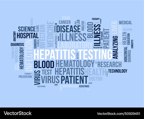Hepatitis Testing Word Cloud Template Health Vector Image