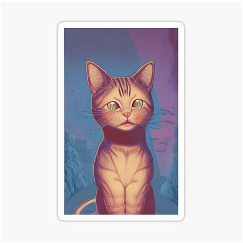 Cute Cat Cool Kitten Art Sticker For Sale By Mythicmodern Redbubble