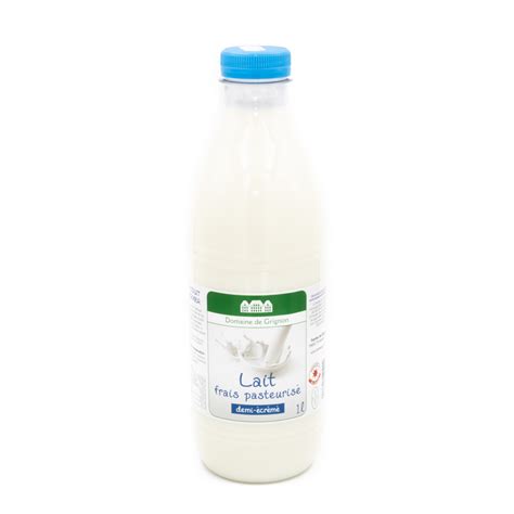 Lait frais pasteurisé demi écrémé 1L FERME DE GRIGNON | Le comptoir de ...