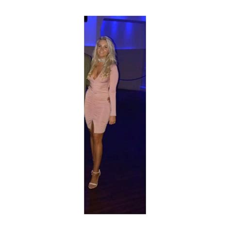 Oh Polly Pink Nude Bodycon Long Sleeve Dress Worn Depop