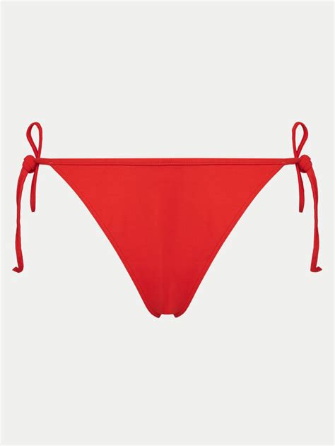 Calvin Klein Swimwear Dół od bikini KW KW Czerwony Modivo pl