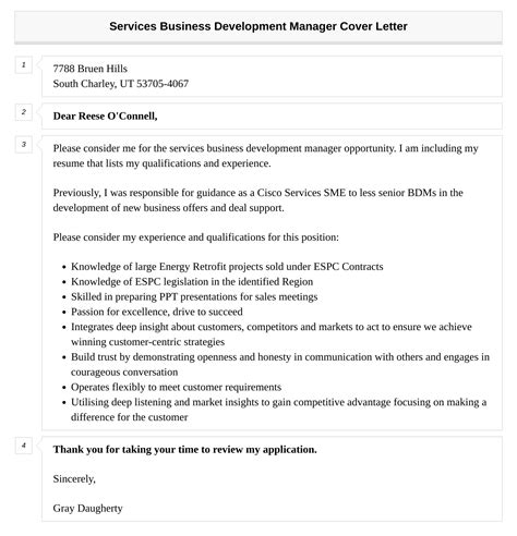 Services Business Development Manager Cover Letter Velvet Jobs