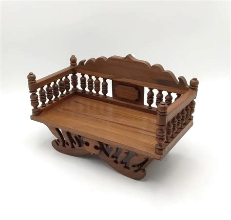 Thai Carved Teak Wood Buddha Wall Hanging Shelf 30 Cm Wide 15 Cm Deep