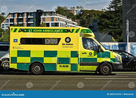 St John Ambulance In Traffic With Driver Editorial Stock Photo Image