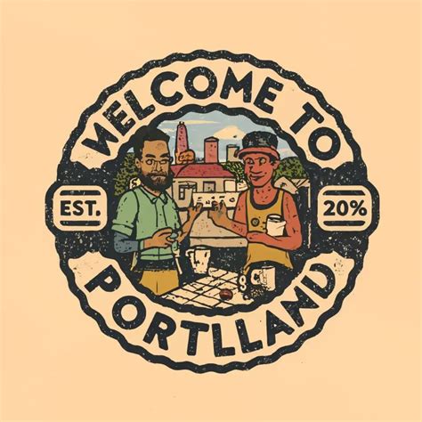 Logo Design For Welcome To Portland Urban Vibes Typography For Home