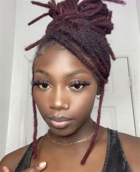 High Bun With Swoop On Locs Short Locs Hairstyles Dreadlock