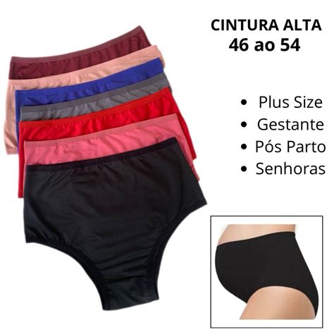 Calcinha Gestante Hot Pants Pos Parto Cintura Alta Senhora Plus Size Cal Ola Gravida Shopee Brasil