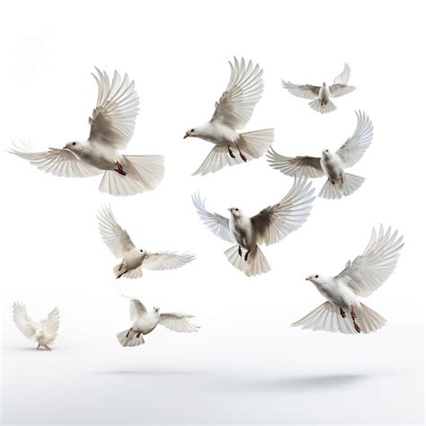 Premium Photo White Pigeons Isolated On White Background