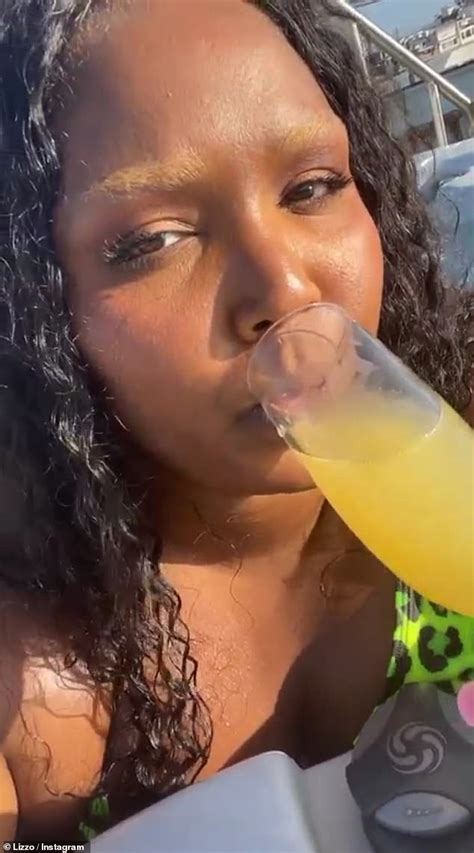 Lizzo Busts Out The Shots And Bubbly During Yacht Party Dance Off In A Yellow Bikini On Th Of
