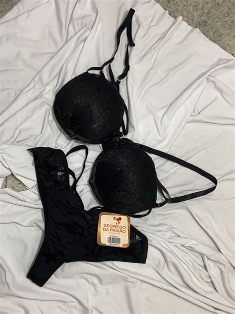 Conjunto De Renda Preta Lingerie Feminina Segredos Da Paixao Nunca Usado 55282188 Enjoei
