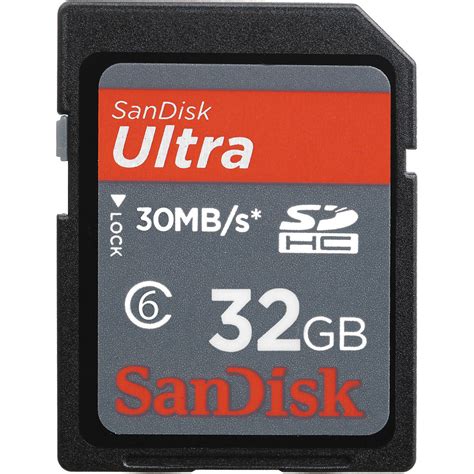 SanDisk 32GB Ultra SDHC Memory Card 30 MB/s SDSDH-032G-A46 B&H