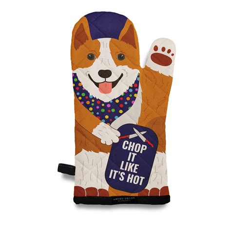 Corgi Oven Mitt Chop It Like Its Hot Naked Decor