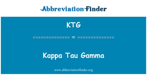 ktg stands  kappa tau gamma abbreviation finder