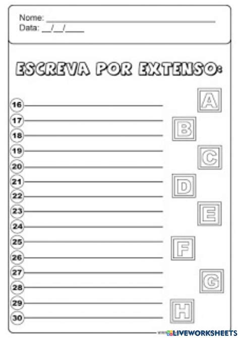 Atividades Escrever Por Extenso