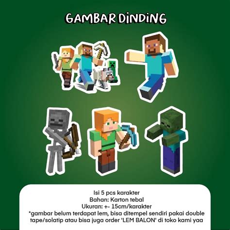 Jual PAKET DEKORASI MINECRAFT ULTAH ULANG TAHUN BANNER BALON TOPPER