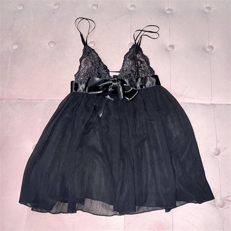Black Lace Babydoll Lingerie By Victoria Secret Not Depop