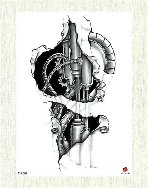 Decor Biotech Mechanic Halloween Large 825 Temporary Arm Tattoo