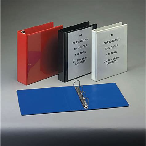 A4 Presentation 4 Ring Binders 65mm