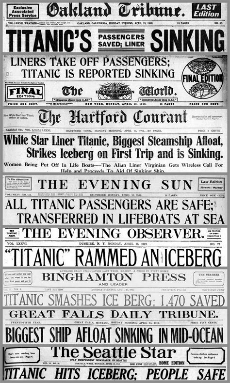 Titanic Disaster Newspaper Archive
