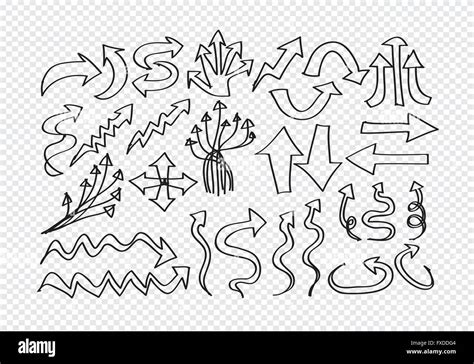 Hand Drawn Sketch Arrow Collection For Your Design Stock Vector Image