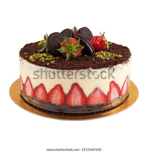 Oreo Strawberry Chocolate Naked Cake White Stock Photo Shutterstock