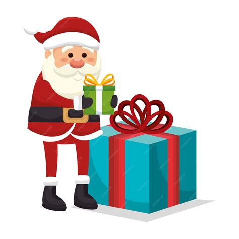 Premium Vector Happy Merry Christmas Santa Claus Character Vector Illustration Design