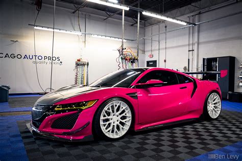 Pink Acura NSX At Chicago Auto Pros Season Opener BenLevy