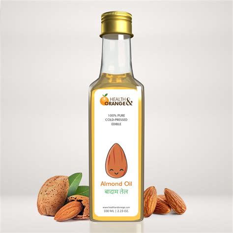 Pure Cold Pressed Edible Almond Oil for Cooking, Skin and Hair - 100%