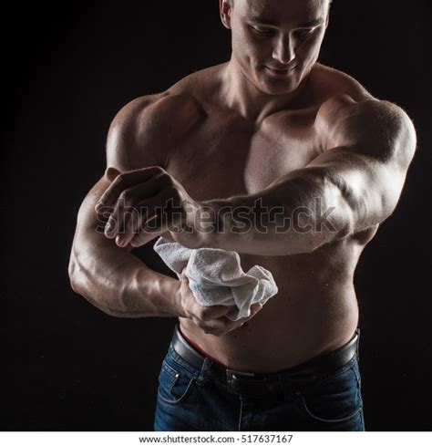 Naked Torso Male Bodybuilder Athlete Towel Stock Photo Shutterstock