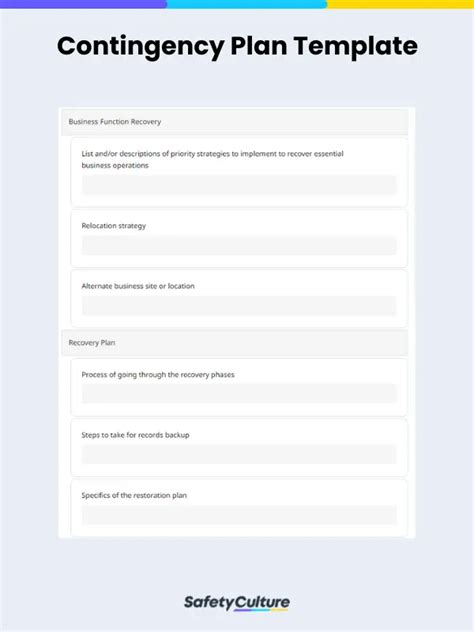 Contingency Plan Template Free Pdf Safetyculture
