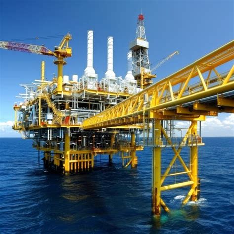 Offshore Oil Rig. Platform Drilling at Deep Sea on a Sunny Day ...