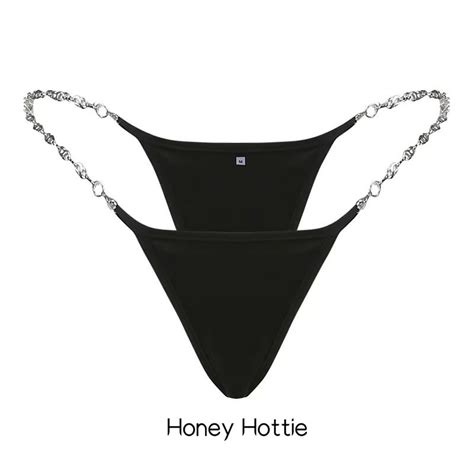 Women S Upscale Black Metal Chain Sexy And Comfortable Bikini Thong Shopee Singapore