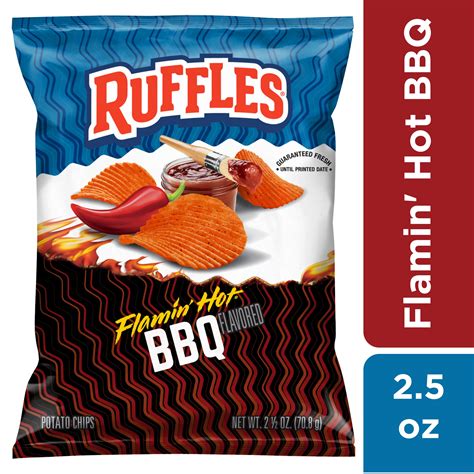 Ruffles Flamin Hot Bbq Flavored Potato Chips Snack Chips Oz Bag Packaging May Vary