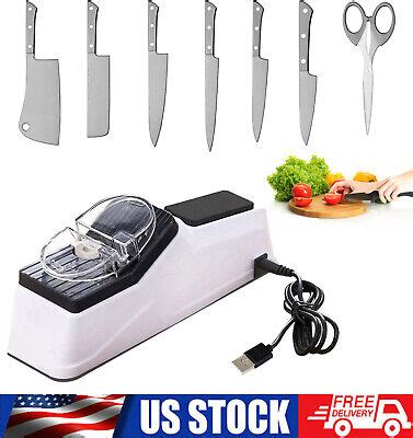 2 PC Multifunctional Electric Knife Sharpeners For Straight Knives And