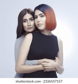 Studio Shot Photo Asian Lesbian Couple AI Generated Image 2336557157 Shutterstock