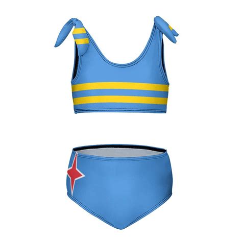 Flag Of Aruba Girl S 2 Piece Bikini Set Beach Sport Swimsuit Swimwear 10 12Y150cm Walmart