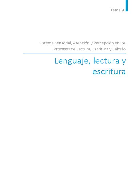 Lenguaje Lectura Y Escritura Pdf Afasia Hemisferio Cerebral