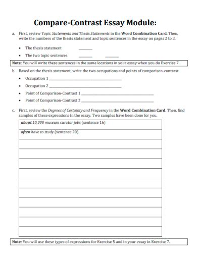 Compare And Contrast Essay 59 Example How To Write Format Pdf